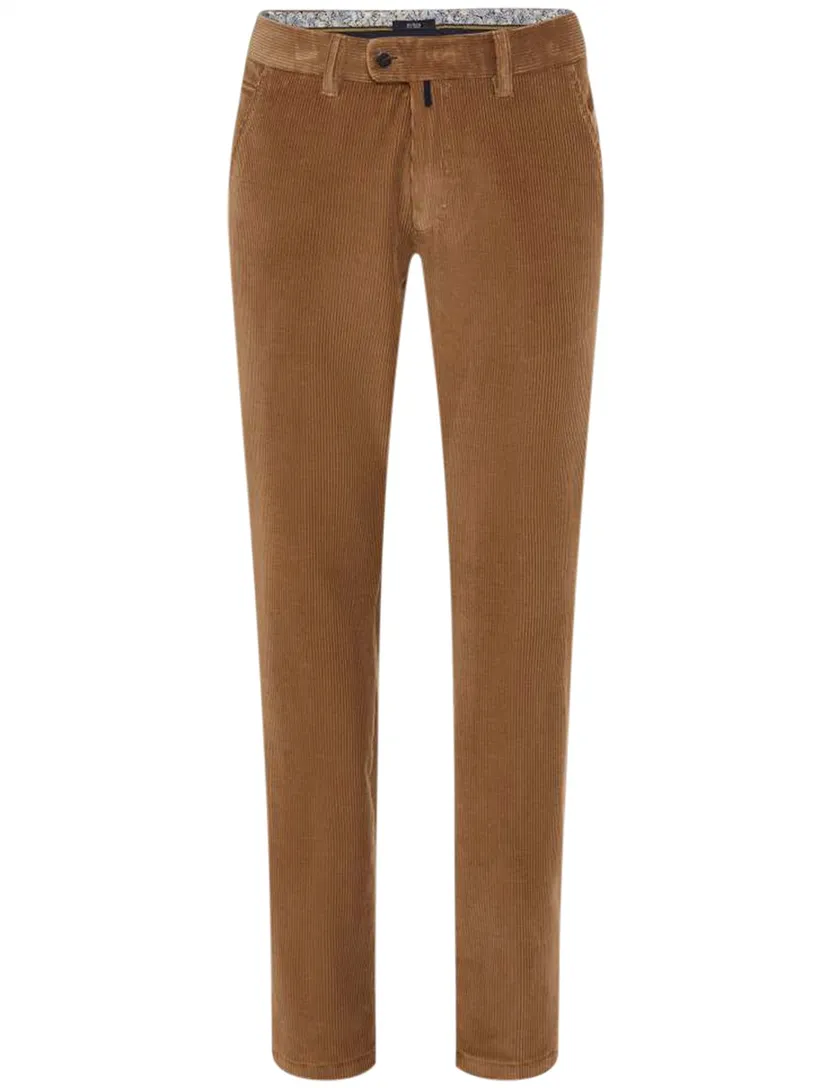 Pantalon Eurex corduroy bruin zonder omslag