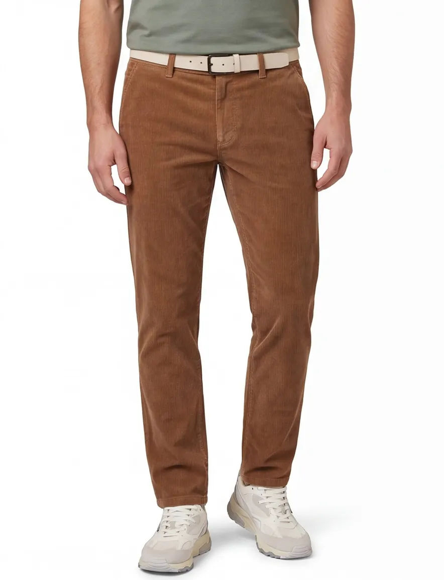 Eurex pantalon bruin corduroy zonder omslag