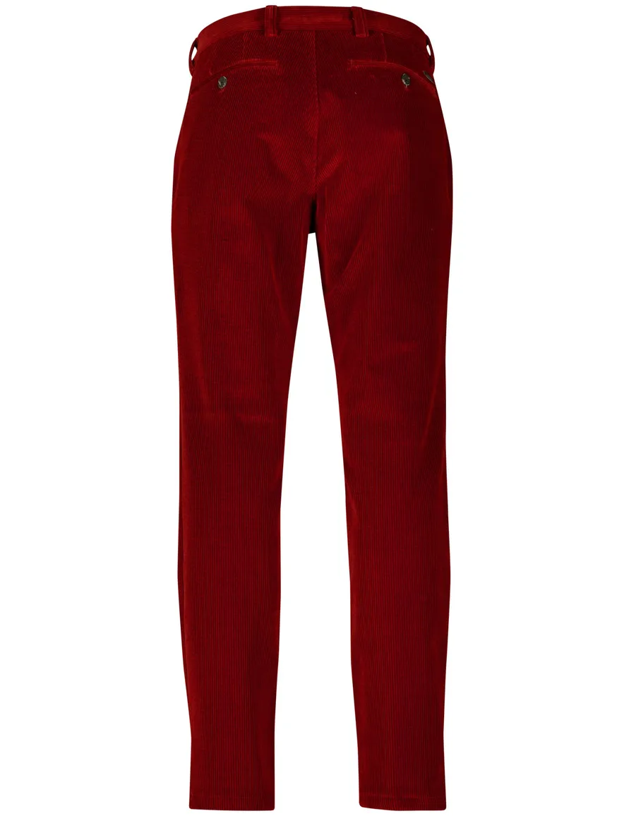 Eurex pantalon normale fit effen rood rib structuur
