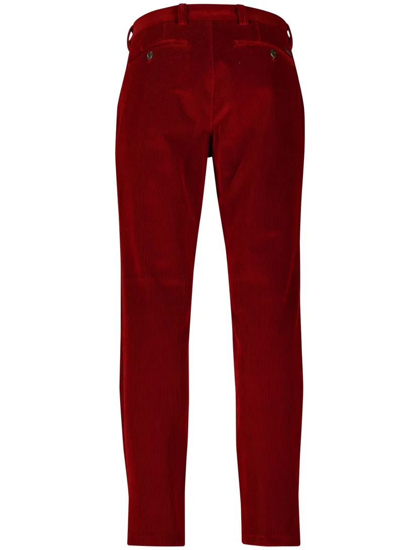 Eurex pantalon rood effen structuur normale fit