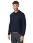 polo lange mouw Brax donkerblauw 3-knoops
