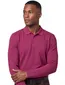 Brax knitted polo lange mouw effen bordeaux normale fit