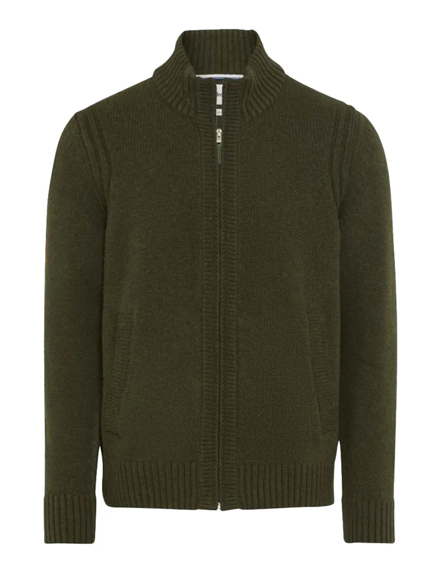 Brax vest groen effen gebreid