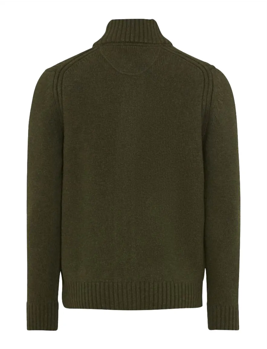 Brax vest groen effen gebreid