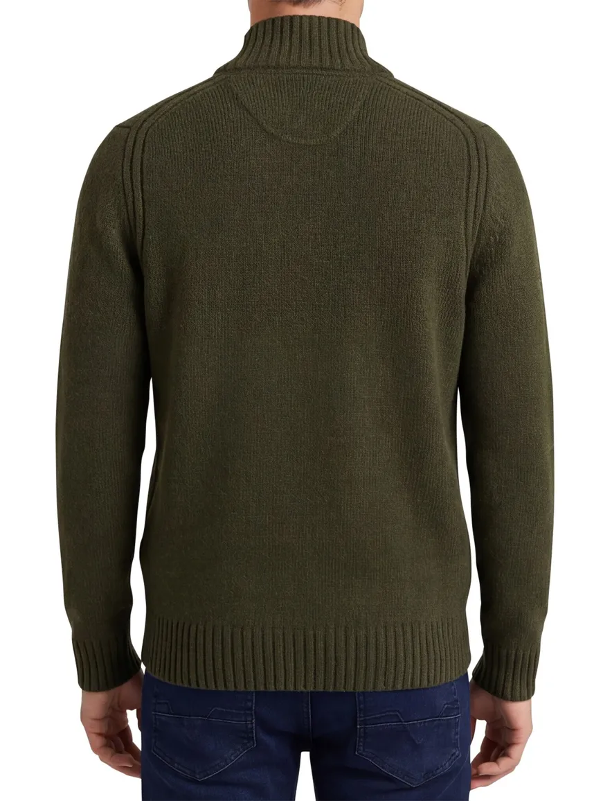 Brax vest groen effen gebreid