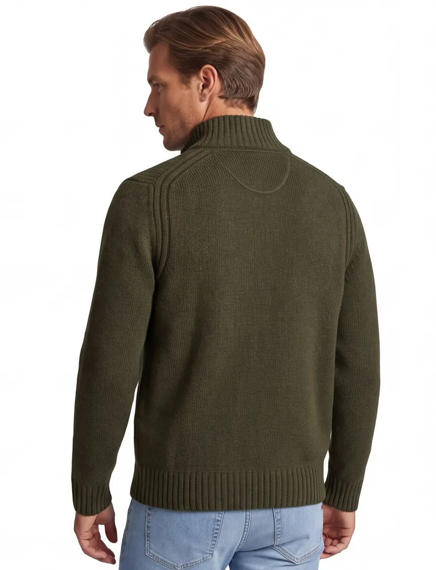 Brax vest groen effen gebreid