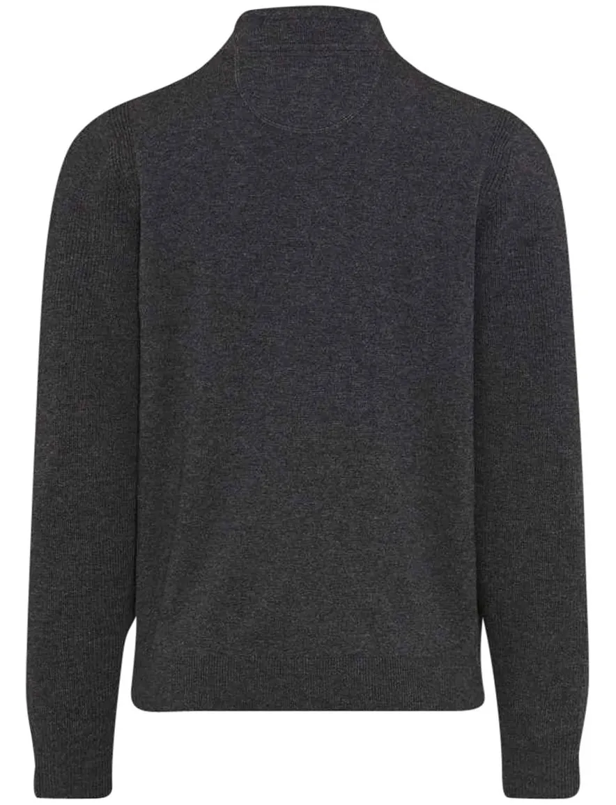 Brax trui half zip grijs