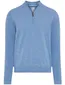 Brax trui half-zip lichtblauw gemêleerd wol