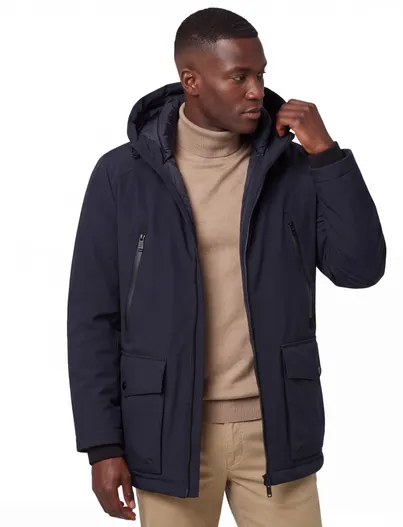 Brax Brax parka jas donkerblauw