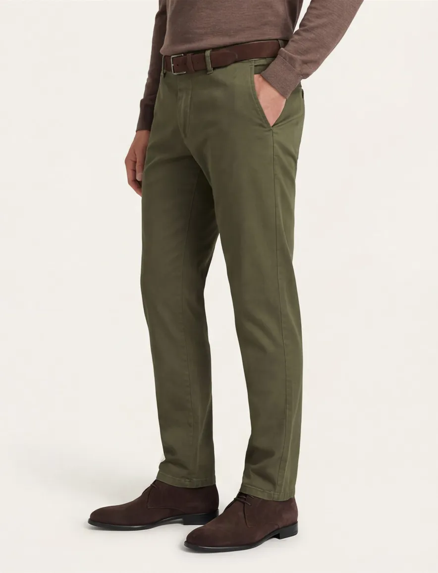 Eurex joe regular fit pantalon katoen khaki