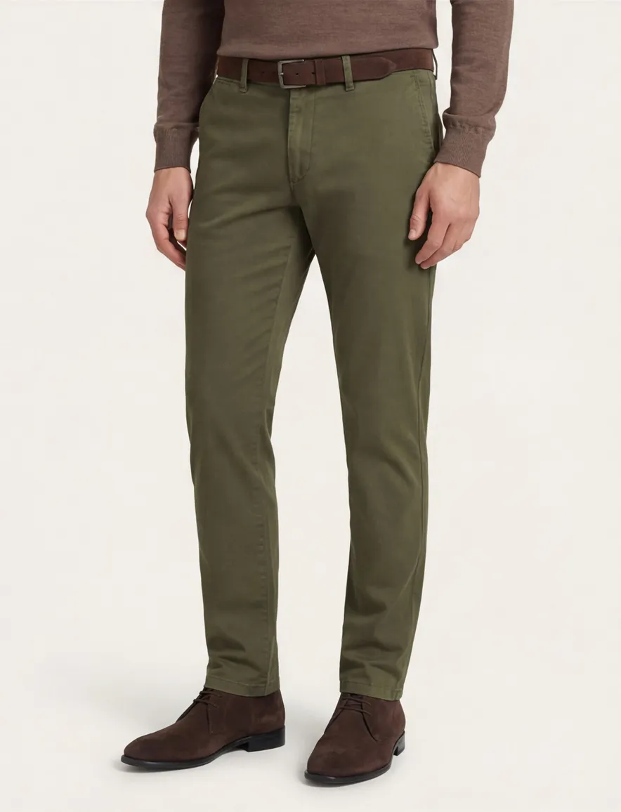 Eurex joe regular fit pantalon katoen khaki