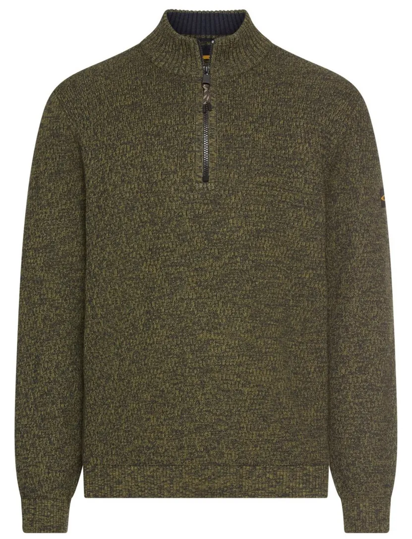 trui Camel Active half zip forest groen katoen