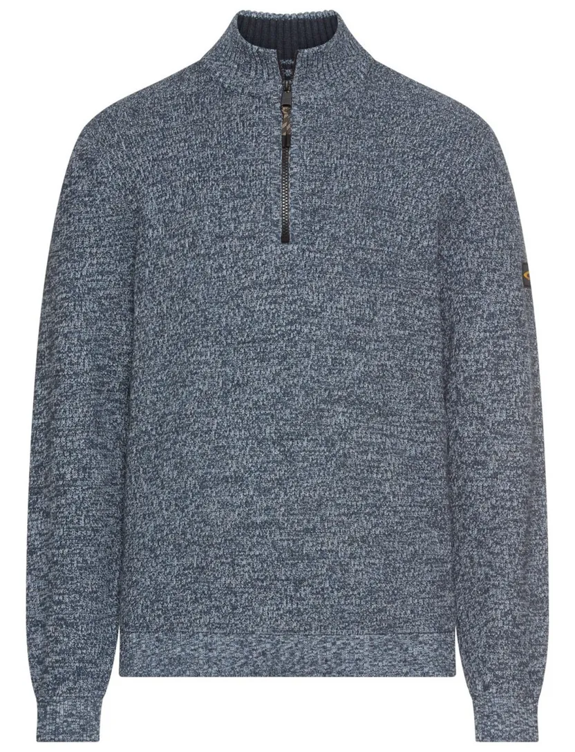trui Camel Active half zip blauw katoen