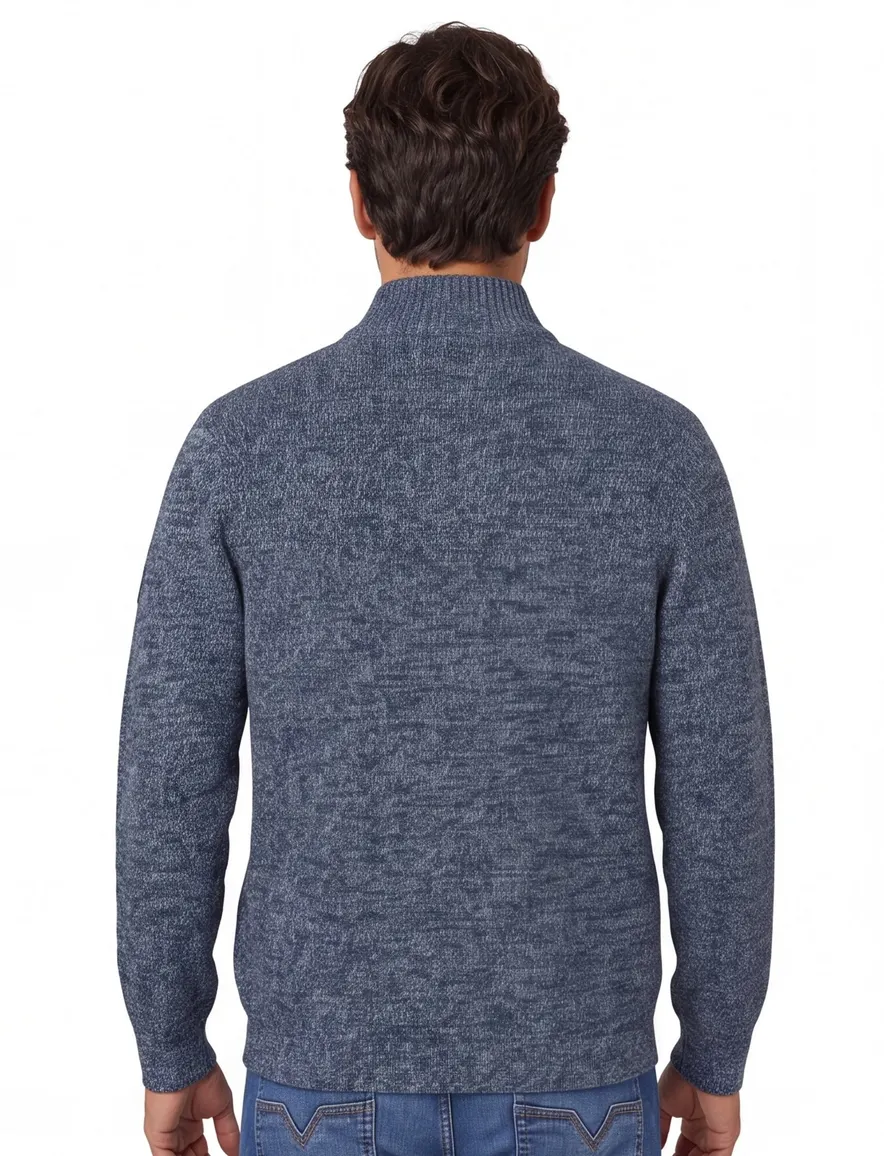 Camel Active trui half zip blauw