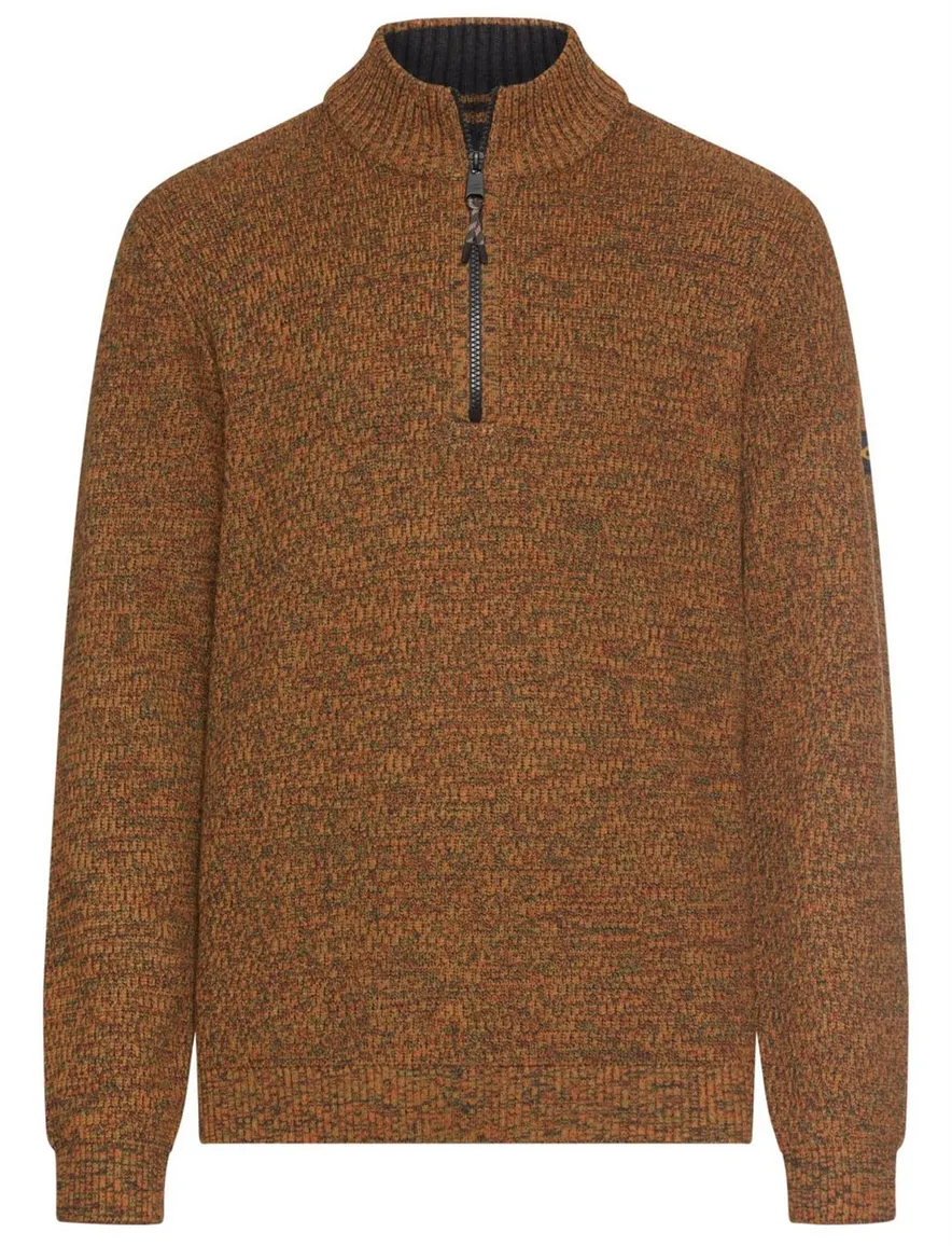 Camel Active trui half zip bruin