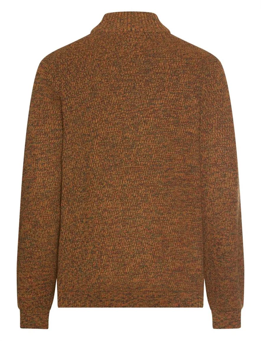 Camel Active trui half zip bruin katoen
