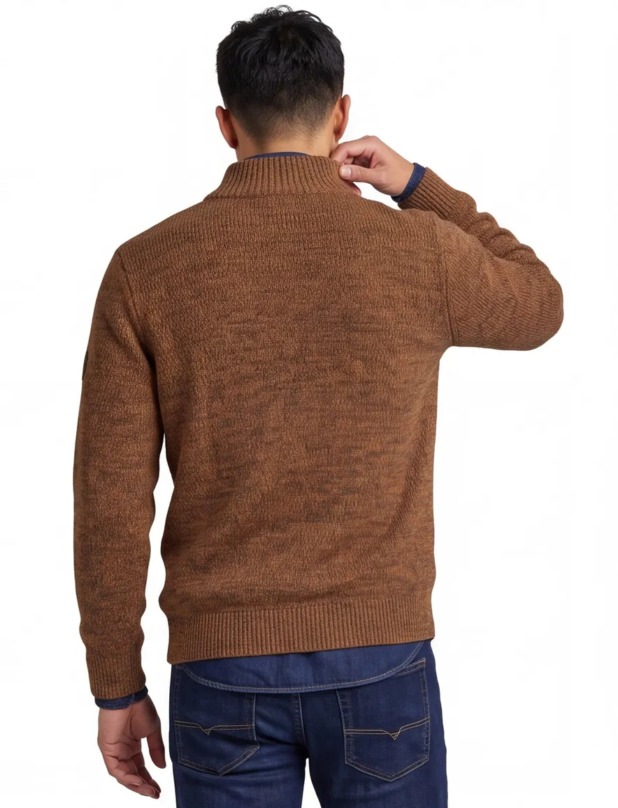 Camel Active trui half zip bruin