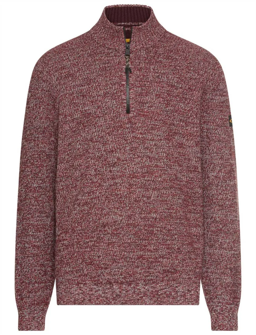 Camel Active trui half zip rood katoen