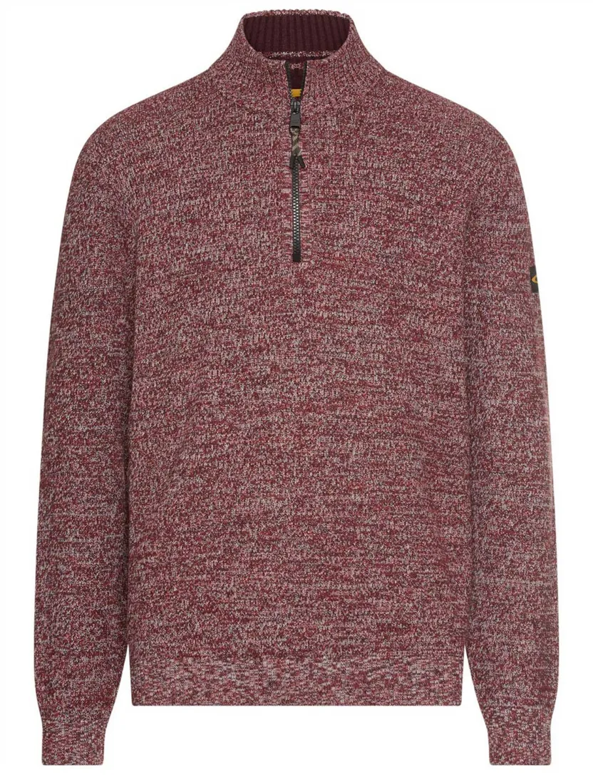 trui Camel Active half zip rood katoen
