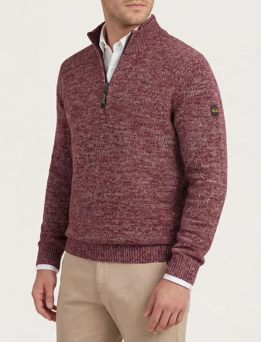 trui Camel Active half zip rood katoen