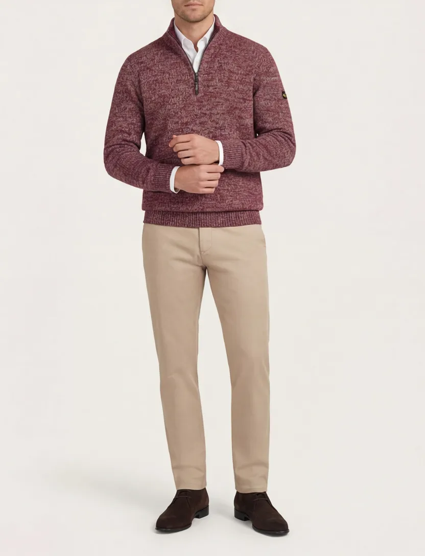 trui Camel Active half zip rood katoen