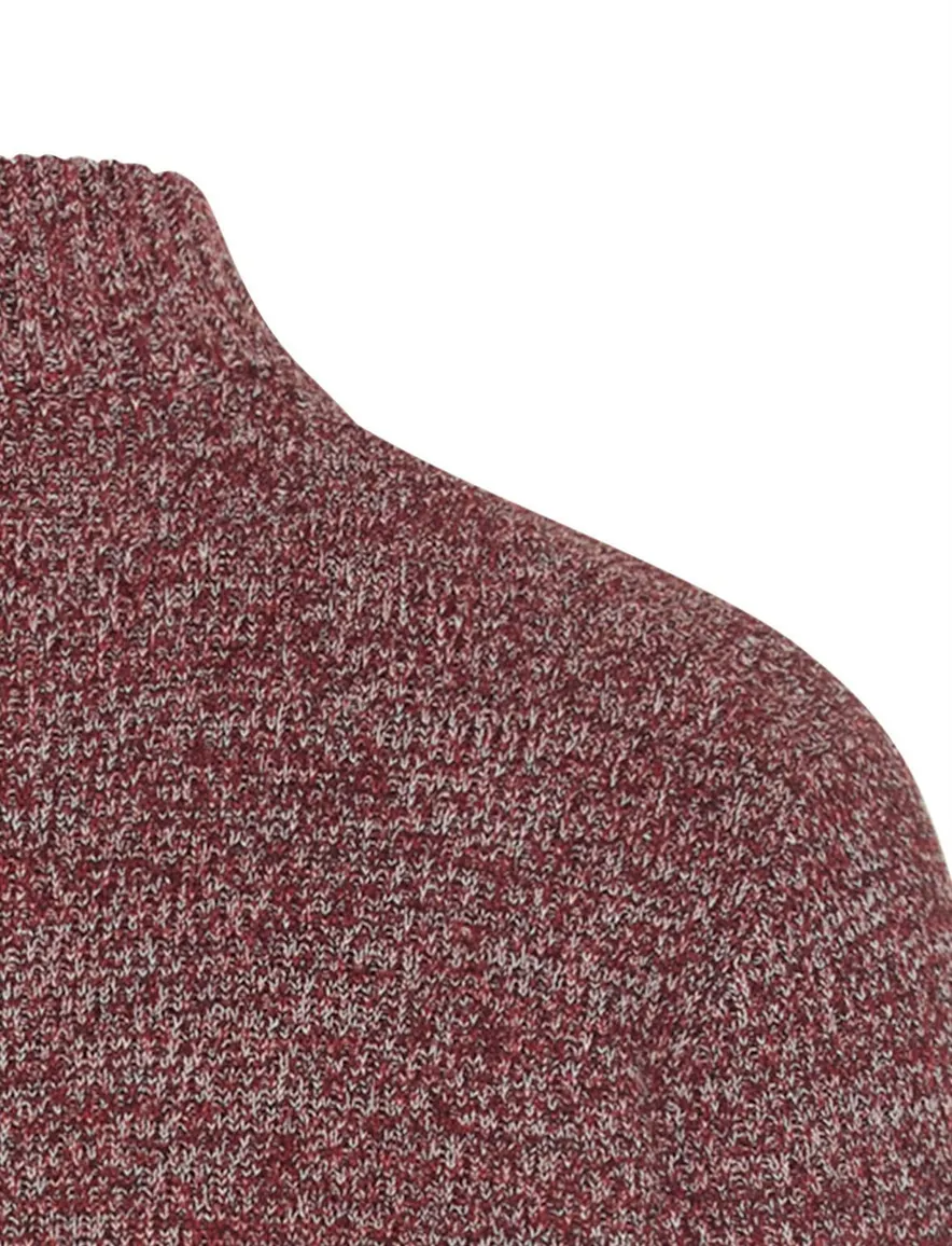 Camel Active trui half zip rood katoen
