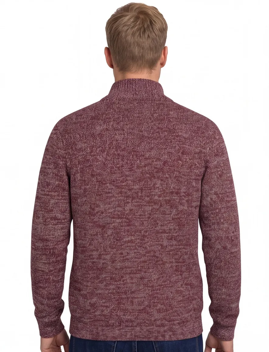 Camel Active trui half zip rood katoen