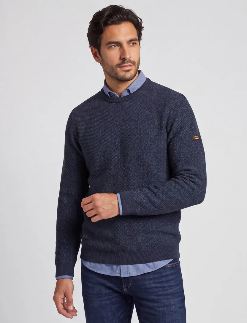 trui Camel Active donkerblauw katoen