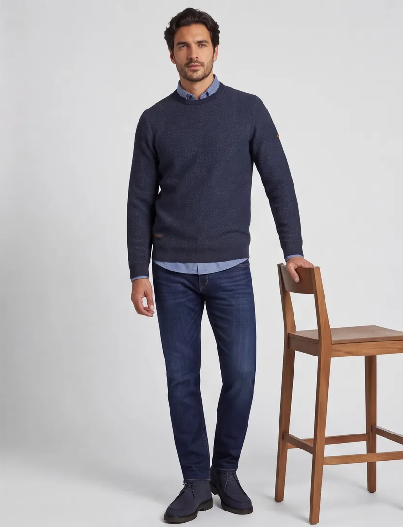 trui Camel Active donkerblauw katoen