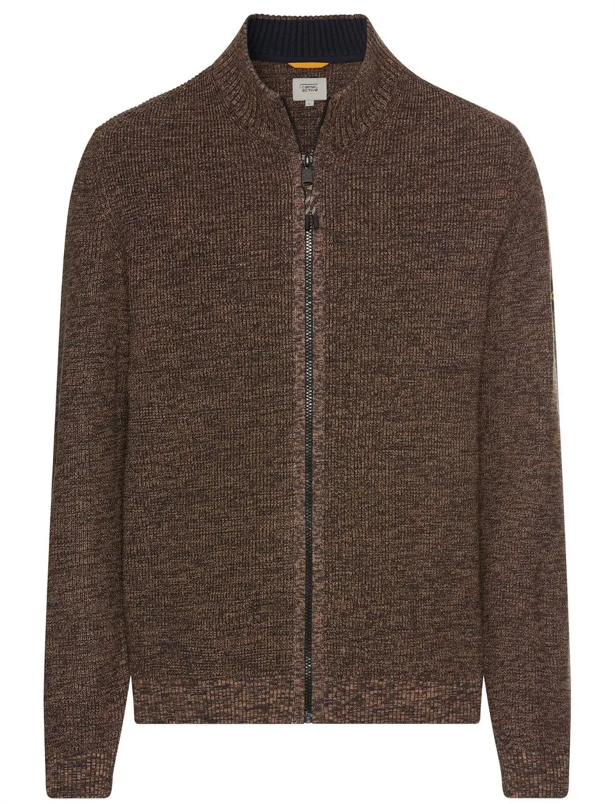 Camel Active vest donkerbruin gemêleerd katoen