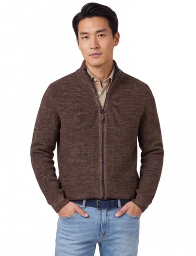 Camel Active vest Camel Active donkerbruin gemêleerd katoen