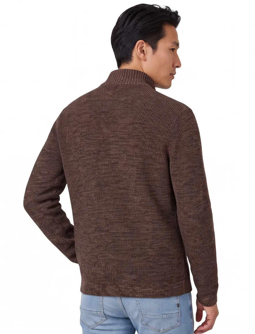 Camel Active vest donkerbruin gemêleerd katoen