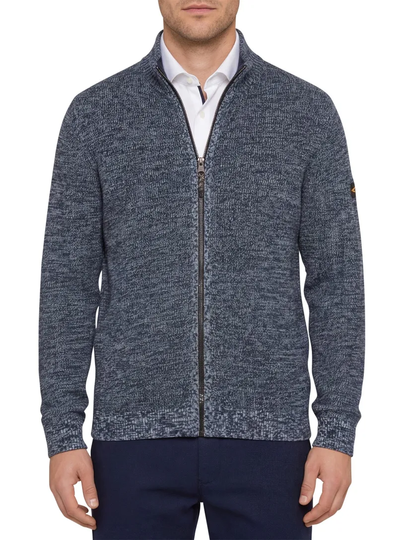vest Camel Active donkerblauw gemêleerd katoen