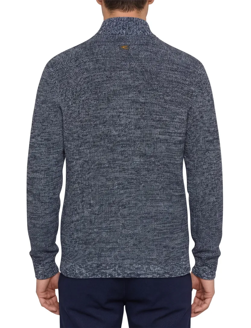 vest Camel Active donkerblauw gemêleerd katoen