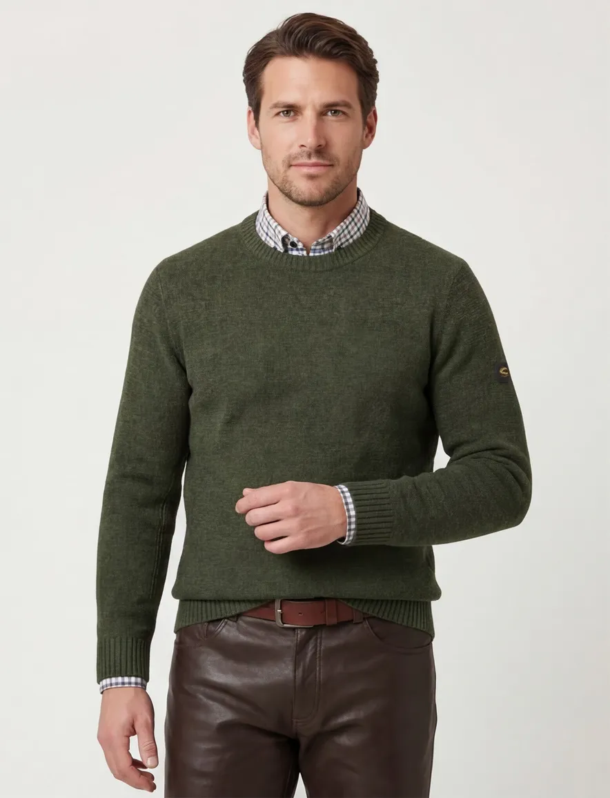 Camel Active Trui groen gemeleerd gebreid