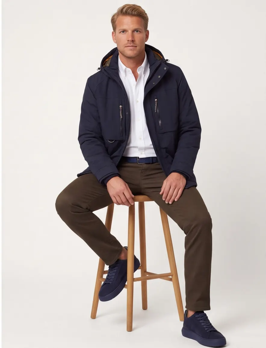 Camel Active winterjas donkerblauw
