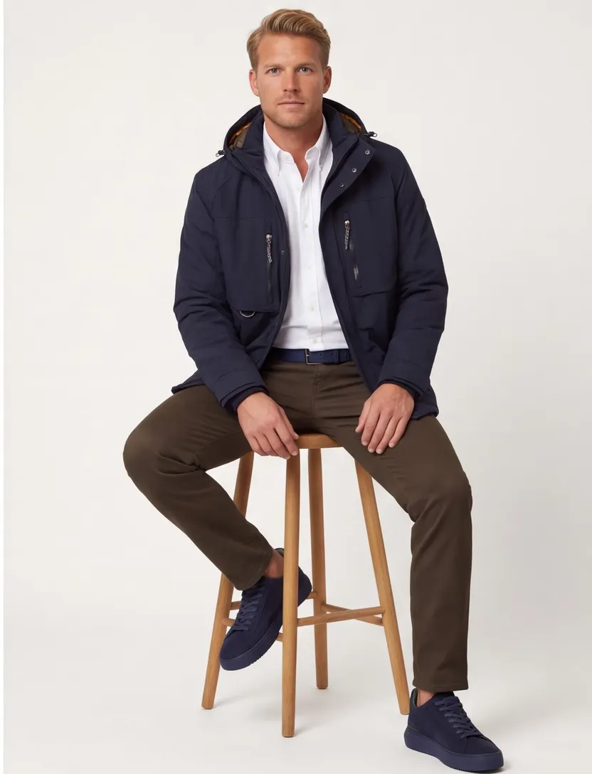 winterjas Camel Active donkerblauw