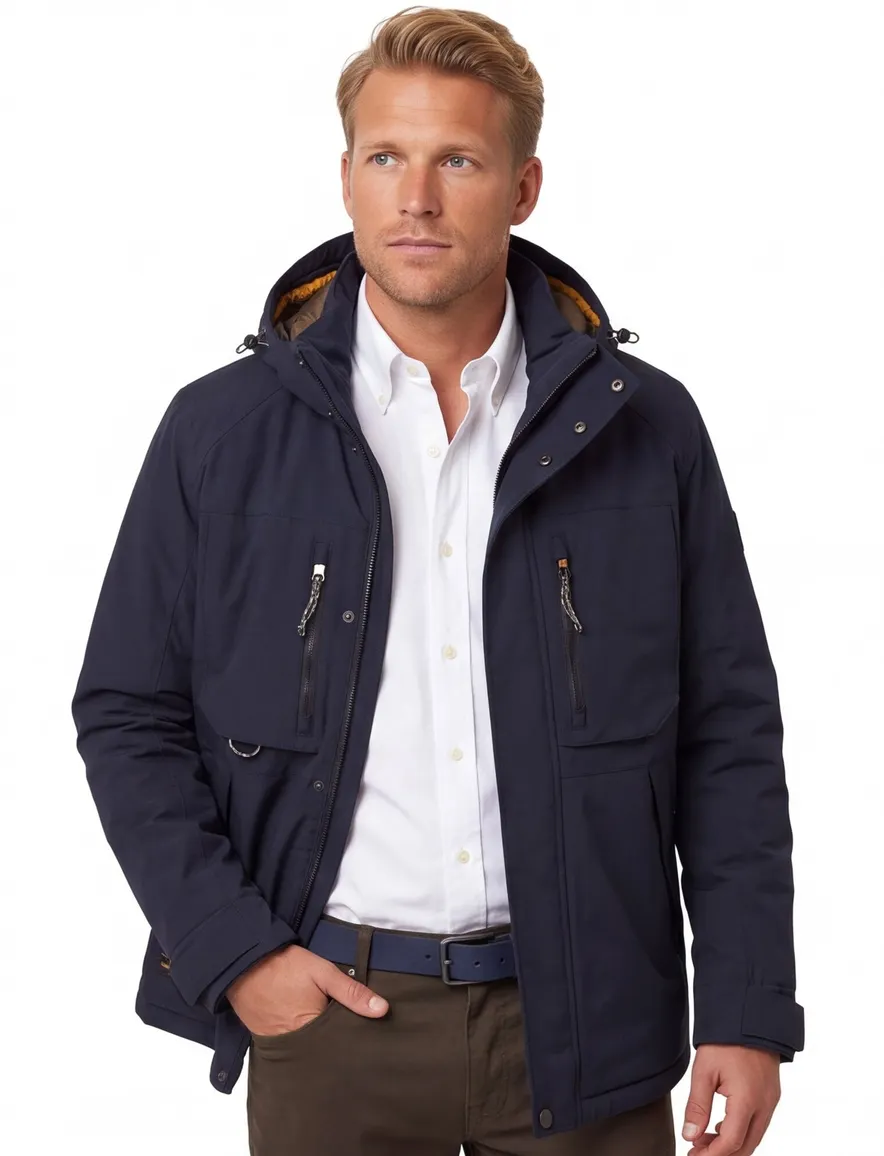 Camel Active winterjas donkerblauw