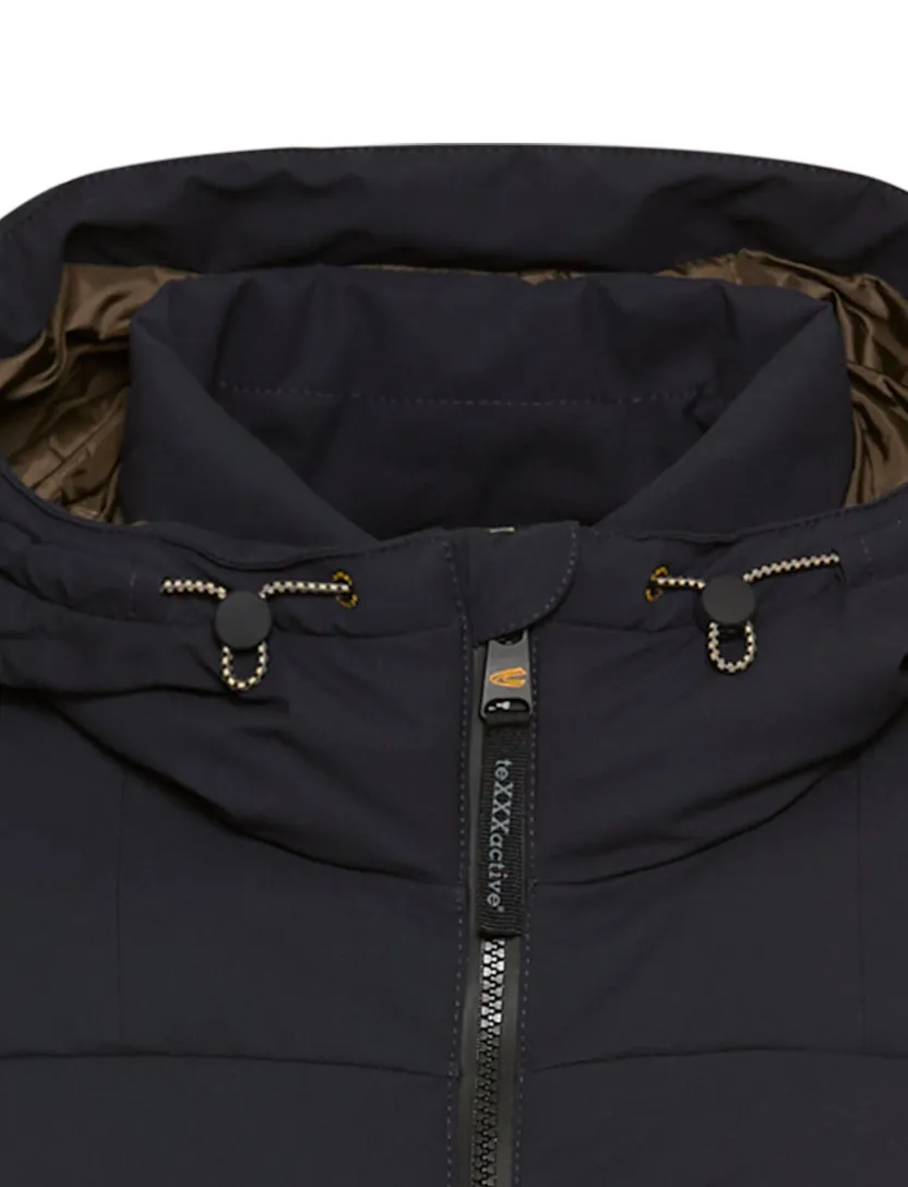 winterjas Camel Active donkerblauw met borstzak