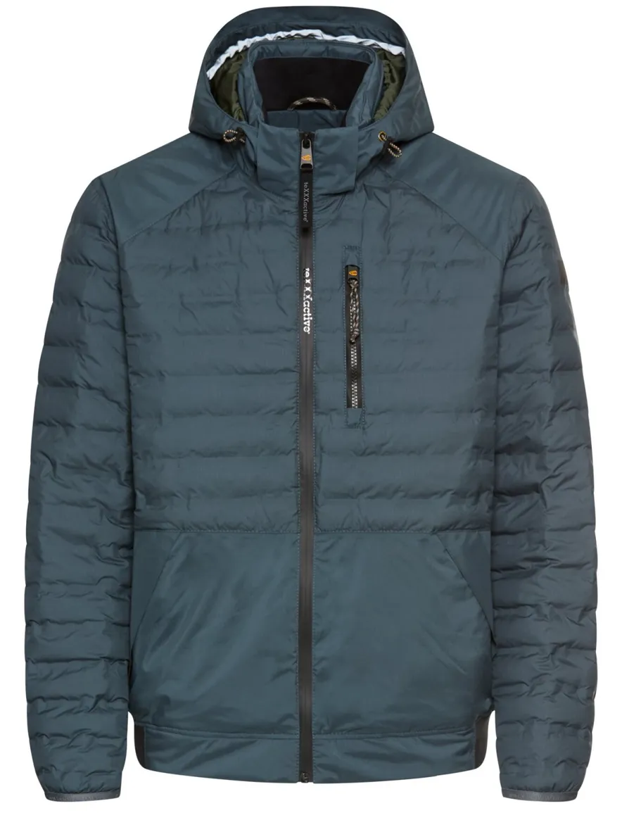 Camel Active gewatteerde tussenjas blauw met borstzak