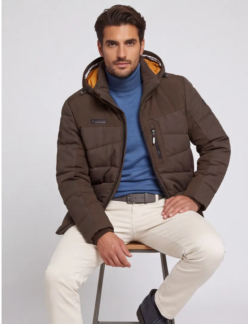 tussenjas Camel Active donkerbruin met borstzak
