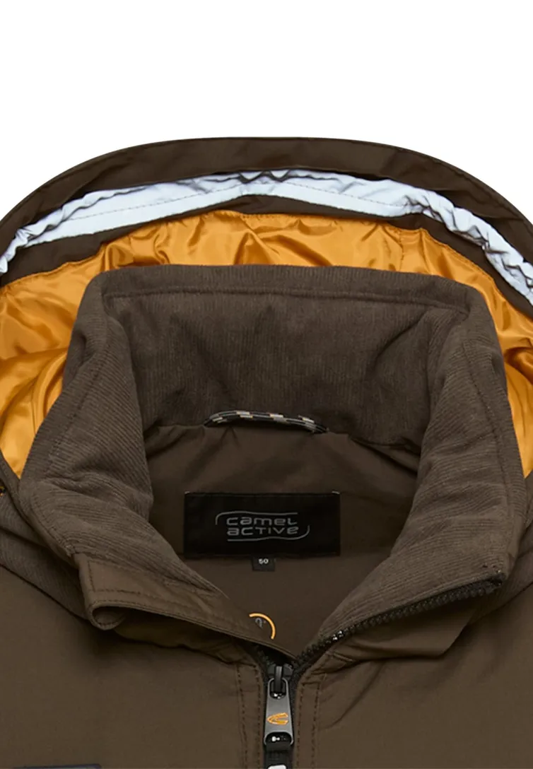 tussenjas Camel Active donkerbruin met borstzak