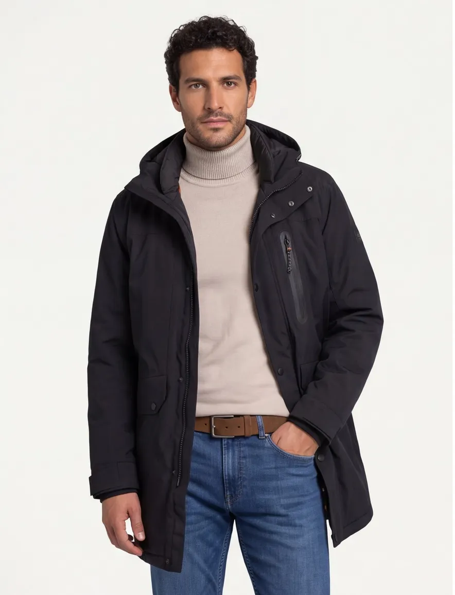 Camel Active Winterjas Donkerblauw parka half lang