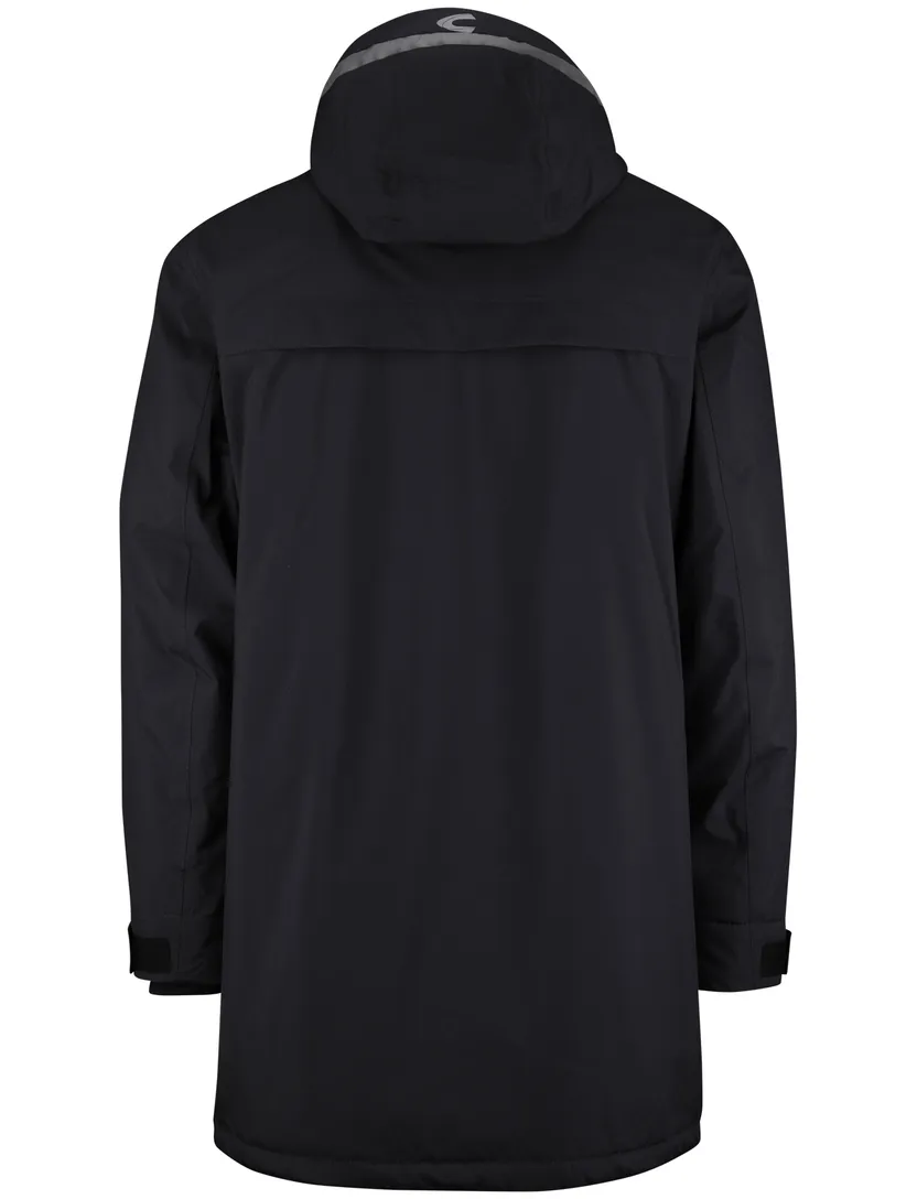 Camel Active winterjas effen donkerblauw wijde fit