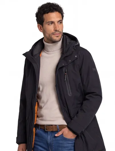 Camel Active Camel Active winterjas effen donkerblauw wijde fit