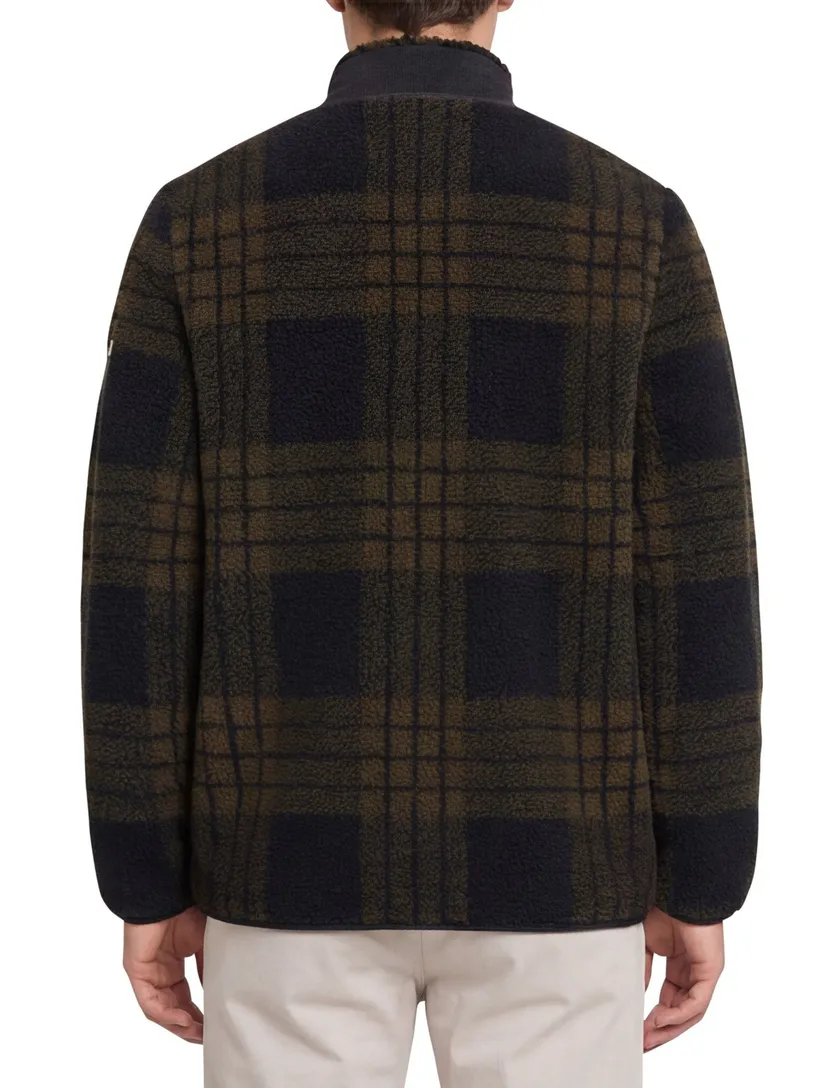 vest Camel Active fleece donkerbruin met borstzak