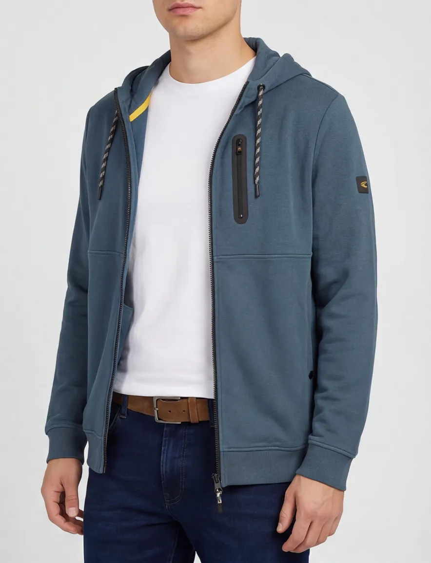 Camel Active vest blauw met capuchon
