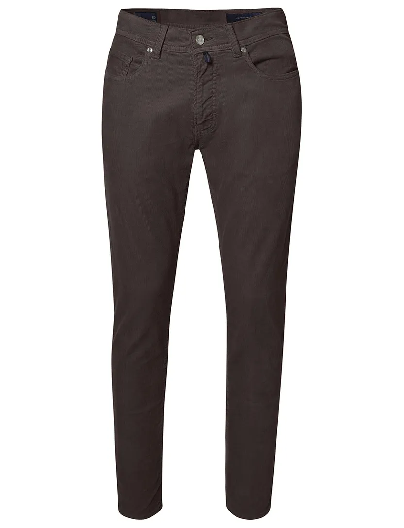 Pierre Cardin 5-pocket broek bruin Lyon Tapered FIt