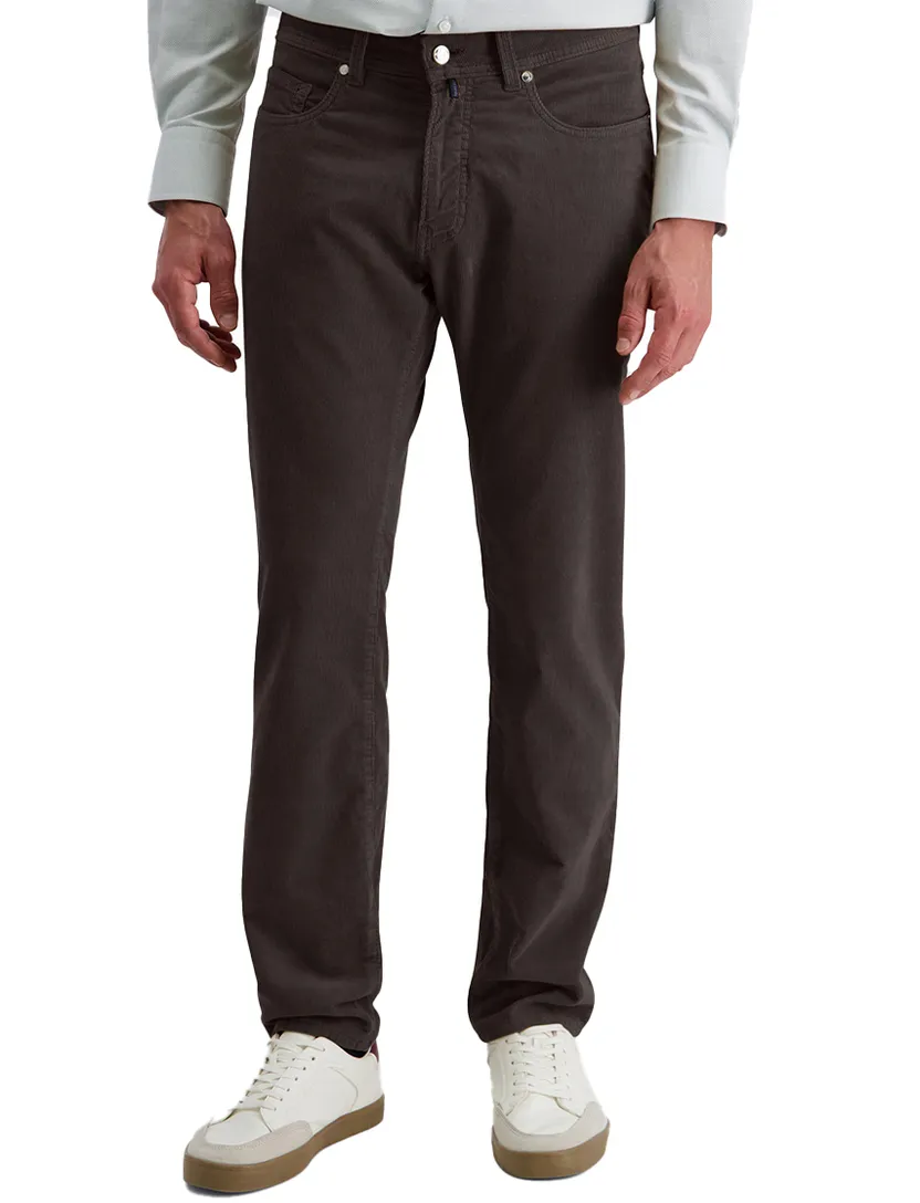 Pierre Cardin 5-pocket broek bruin Lyon Tapered FIt