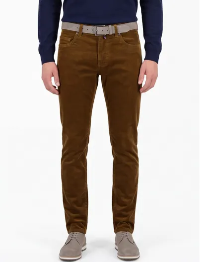 Pierre Cardin Pierre Cardin Lyon corduroy pantalon bruin